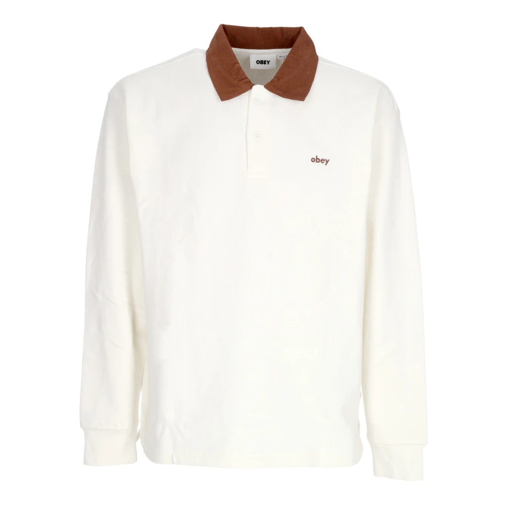 Obey Witte Fleece Polo Shirt White Heren