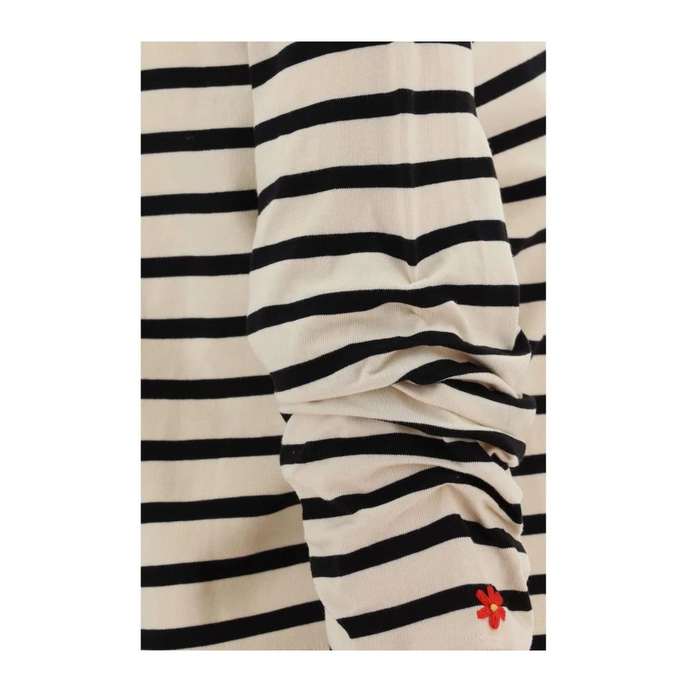 TORY BURCH Gestreepte Gerimpelde Katoenen Crop Top Multicolor Dames
