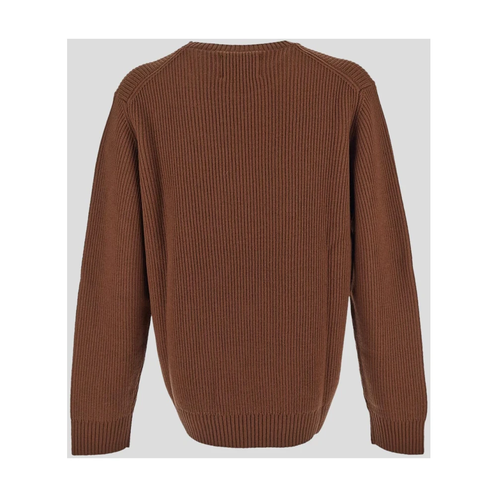 Seven Gauge Wollen Crewneck Sweater Brown Heren