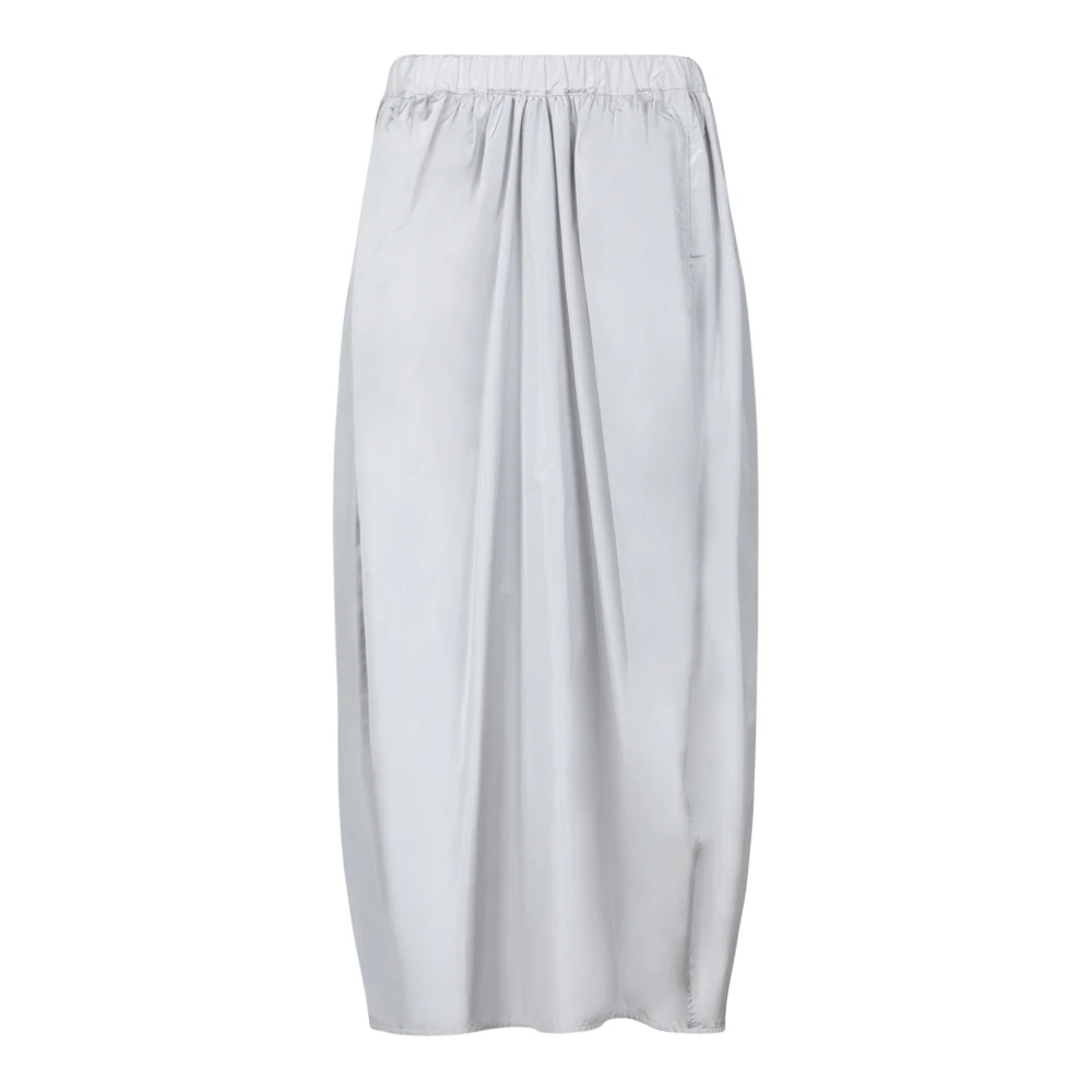 Fabiana Filippi Zijden Taffeta Midi Rok Elegantie Gray Dames