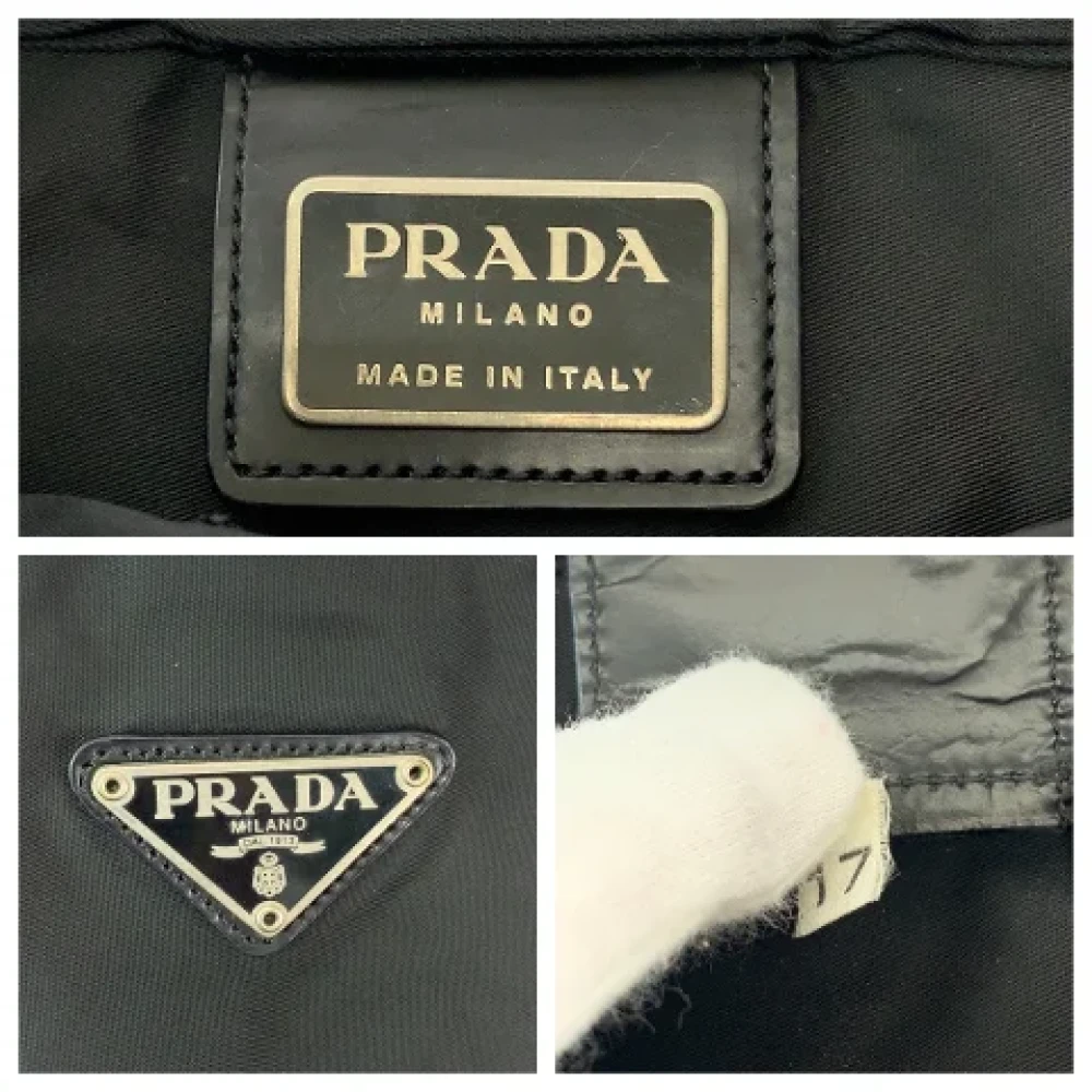 Prada Vintage Pre-owned Canvas prada-bags Black Dames