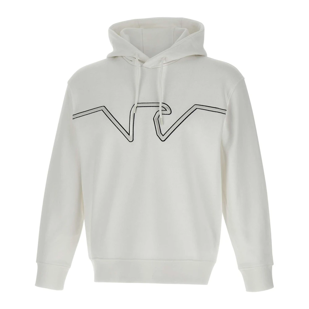 Emporio Armani Witte Katoenen Sweatshirt met Capuchon White Heren