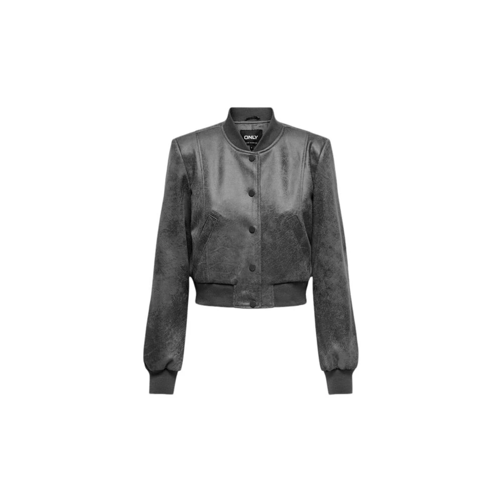 Only Grijze Kunstleren Jas & Mantel Gray Dames