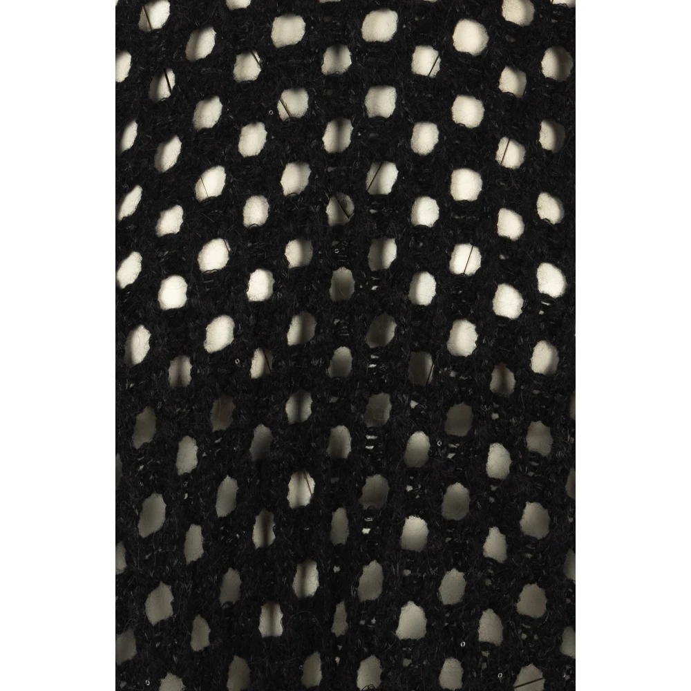 Kangra Zwarte Trui Girocollo Stijl Black Dames