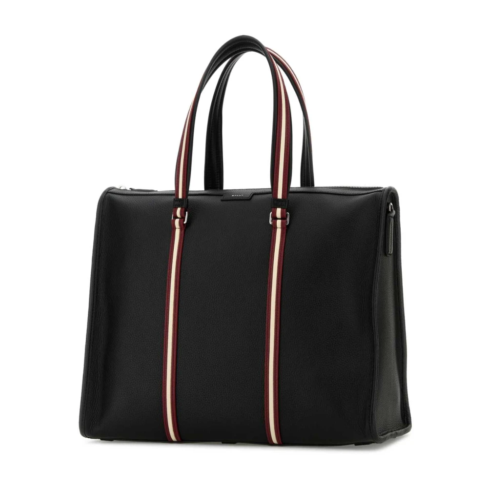 Bally Stijlvolle Zwarte Leren Winkelmand Black Heren