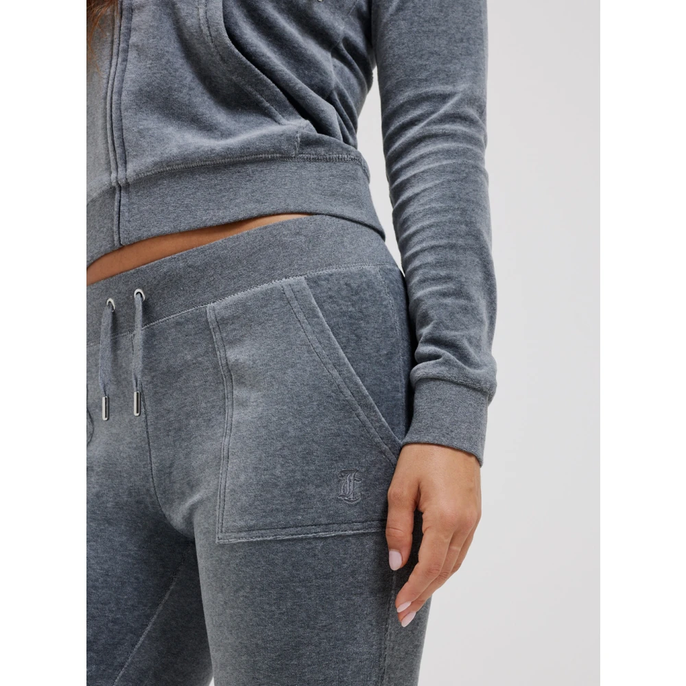 Juicy Couture Grijze Rechte Fluwelen Broek Gray Dames