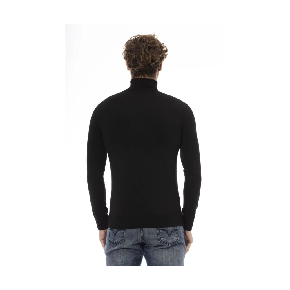 Baldinini Elegant Monogram Rolkraagtrui Black Heren