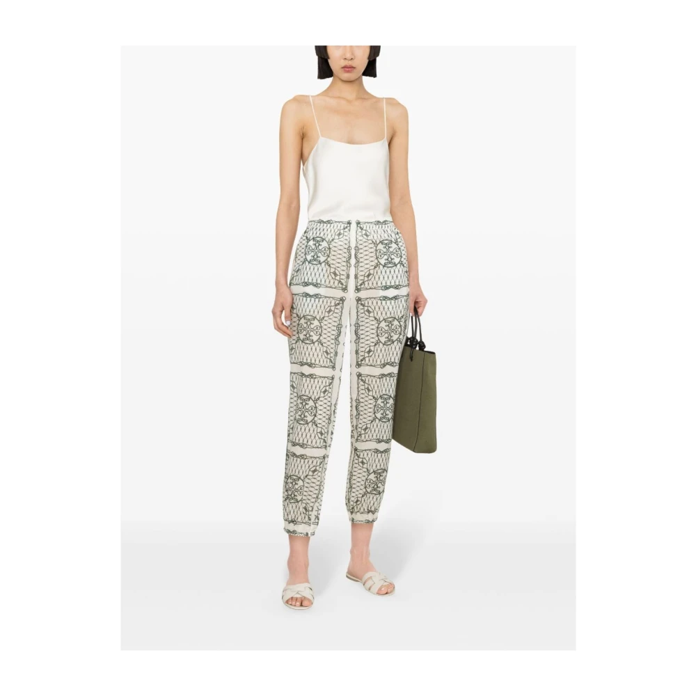 TORY BURCH Straight Trousers White Dames