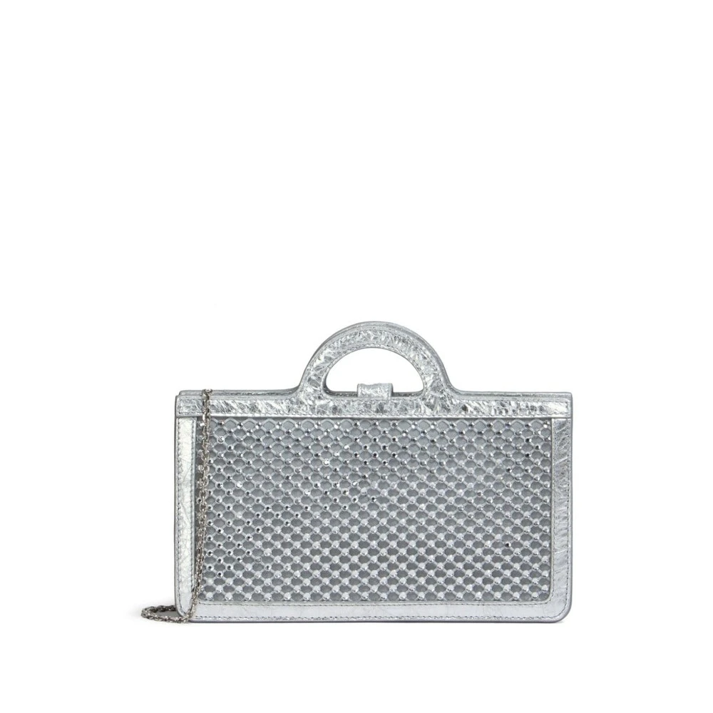 Marni Portemonnee met kristalversiering en kettingriem Gray Dames