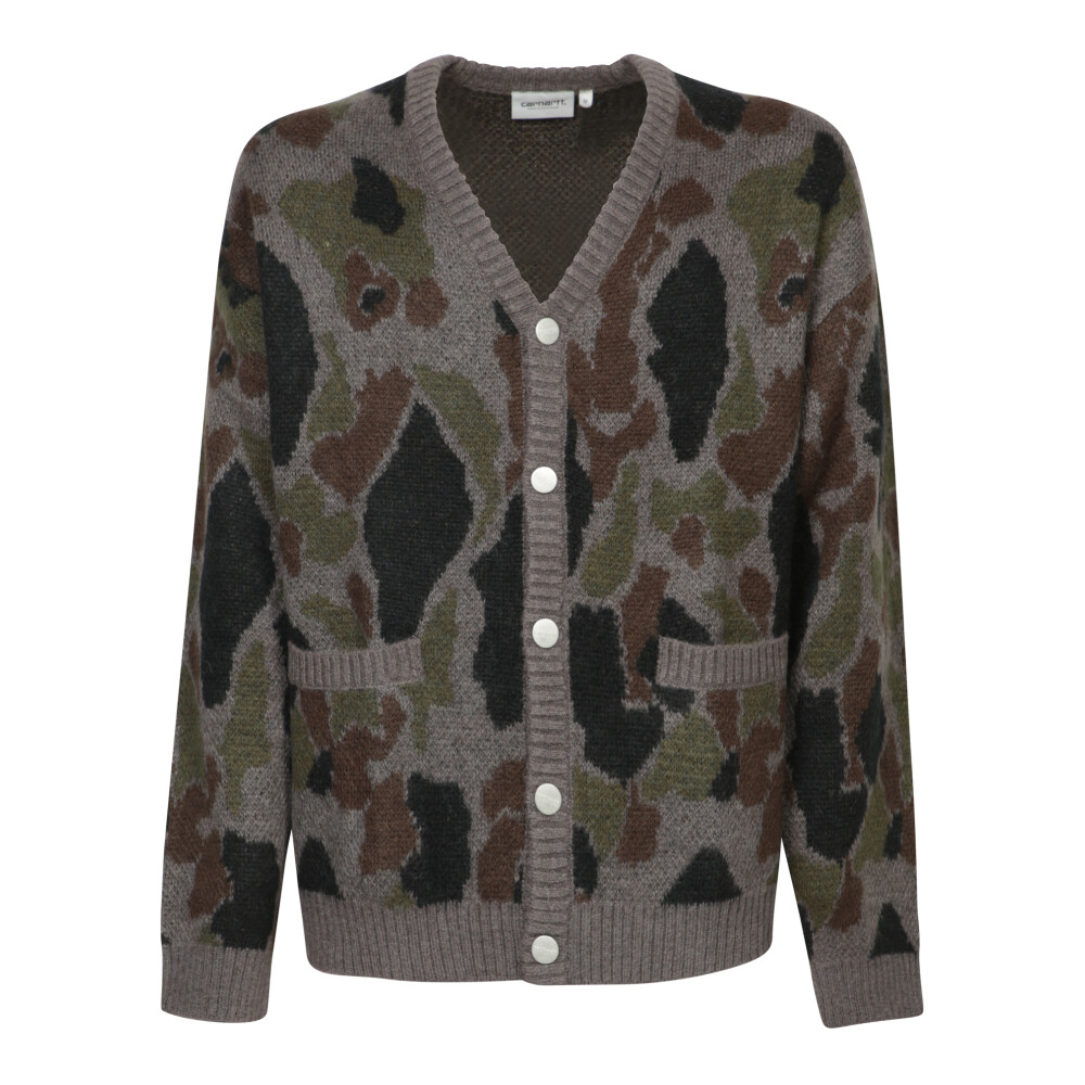 Camouflage Knit Cardigan Sweater Grey Carhartt Wip Women s Fashion Miinto