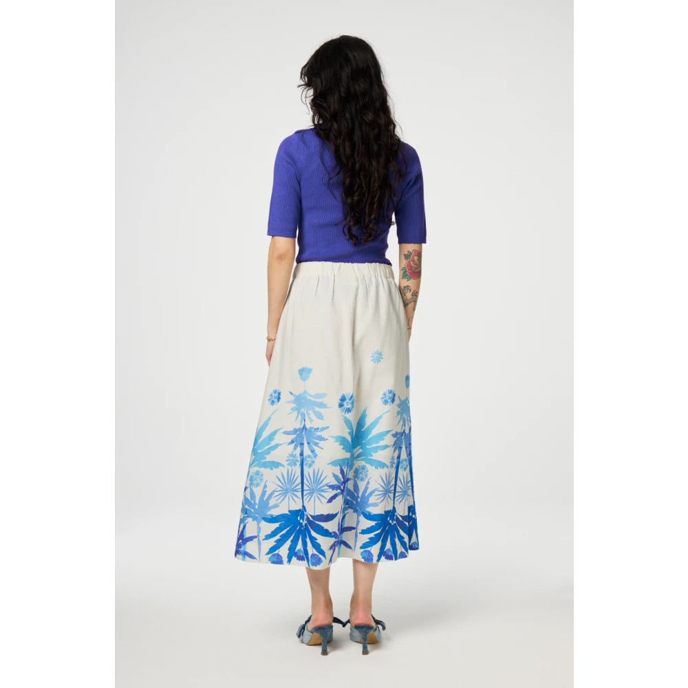 Fabienne Chapot Paarse korte mouw trui met knoopdetails Blue Dames