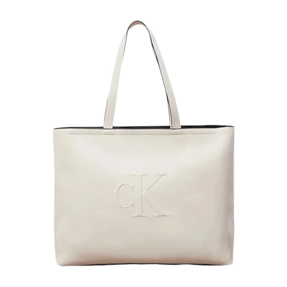 Calvin Klein Witte handtas met verstelbare schouderband Beige Dames