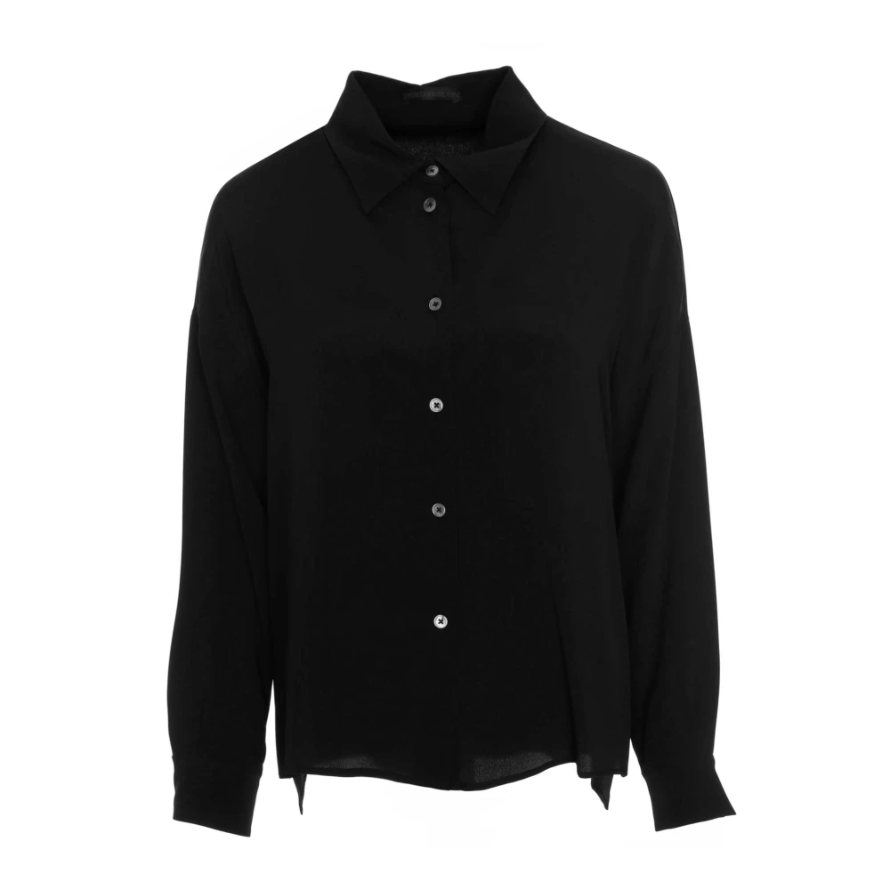 Drykorn Kent Kraag Blouse Oversize Fit Black Dames