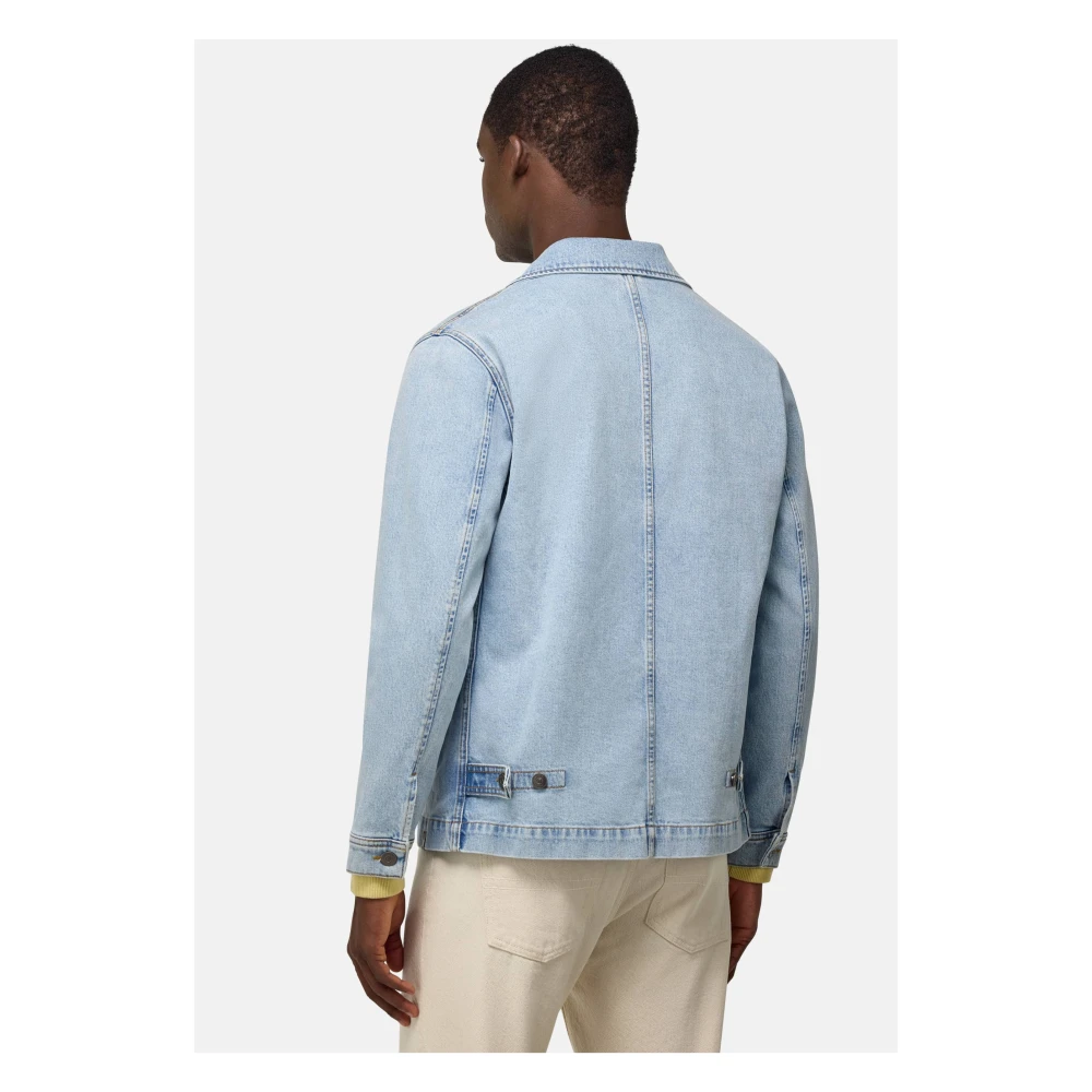 Boggi Milano Work Shirt Jacket van katoenen denim Blue Heren