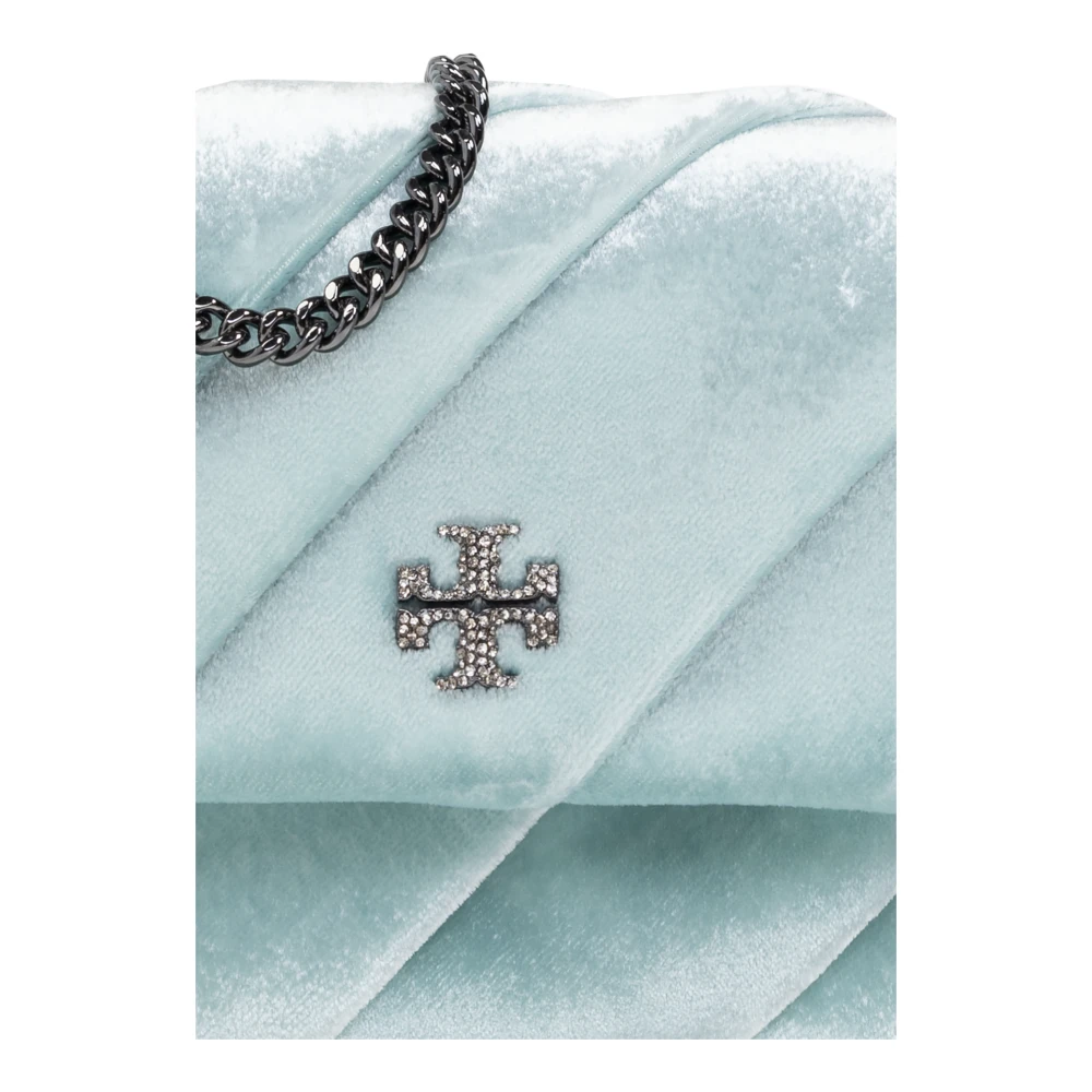 TORY BURCH Fluwelen schoudertas Kira Mini Blue Dames