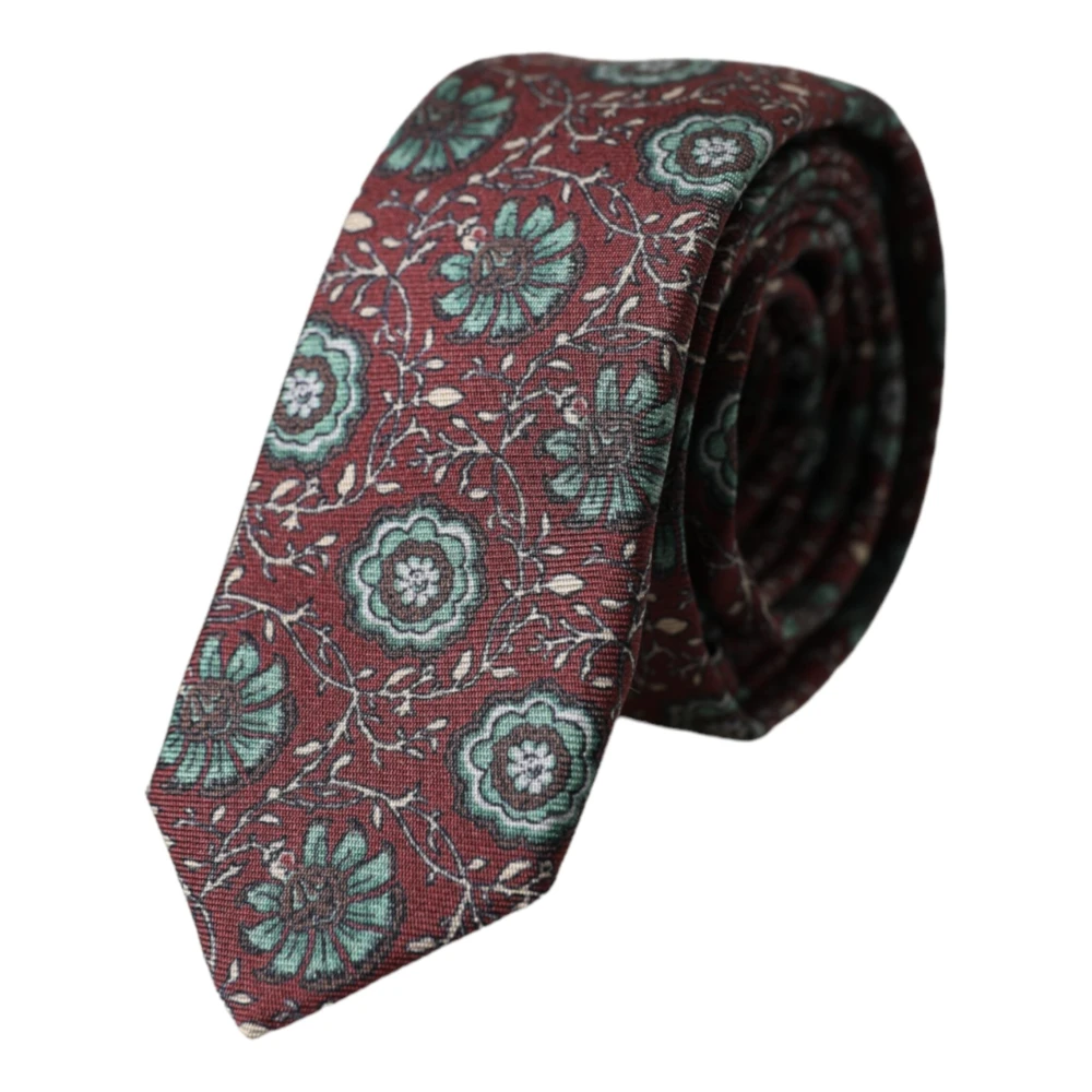 Dolce & Gabbana Men's Brown Ties, One Size, Floral Adjustable Tie