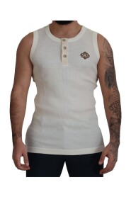 Off White Wool Tank Top Sleeveless T-shirt