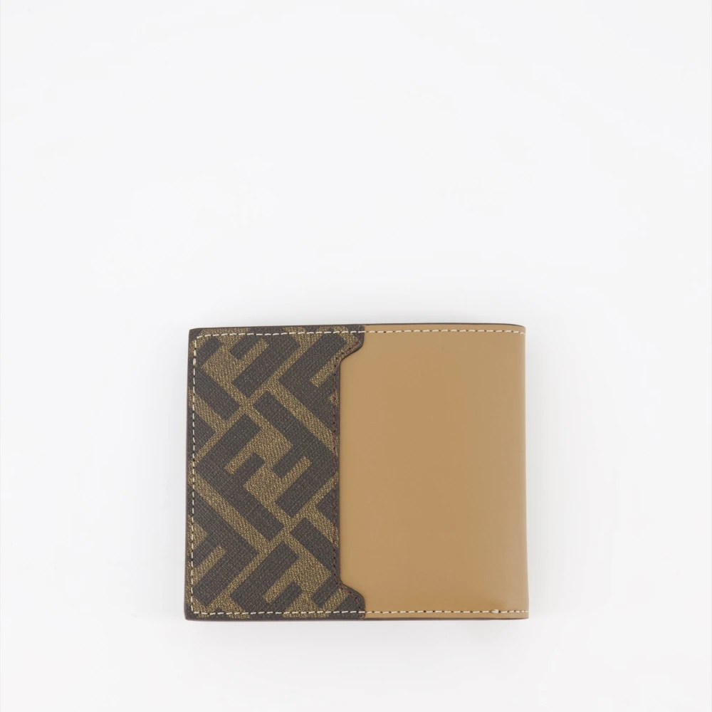 Fendi Vierkante Portemonnee met FF Print Brown Heren