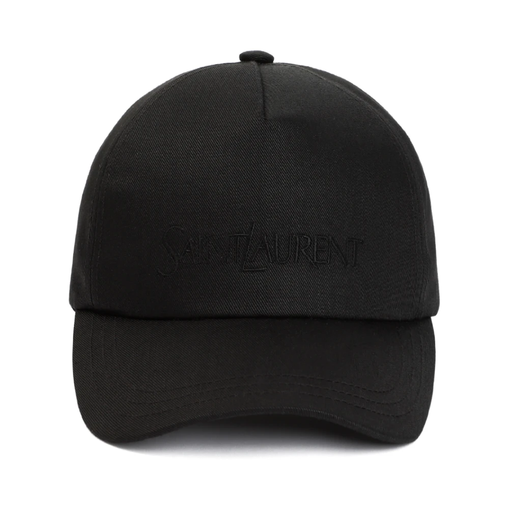 Saint Laurent Katoen en Linnen Baseballpet Black Heren