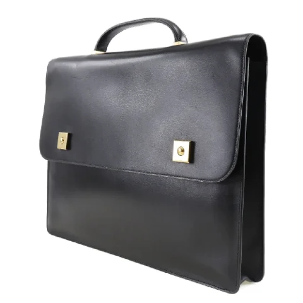 Hermès Vintage Pre-owned Leather briefcases Black Heren