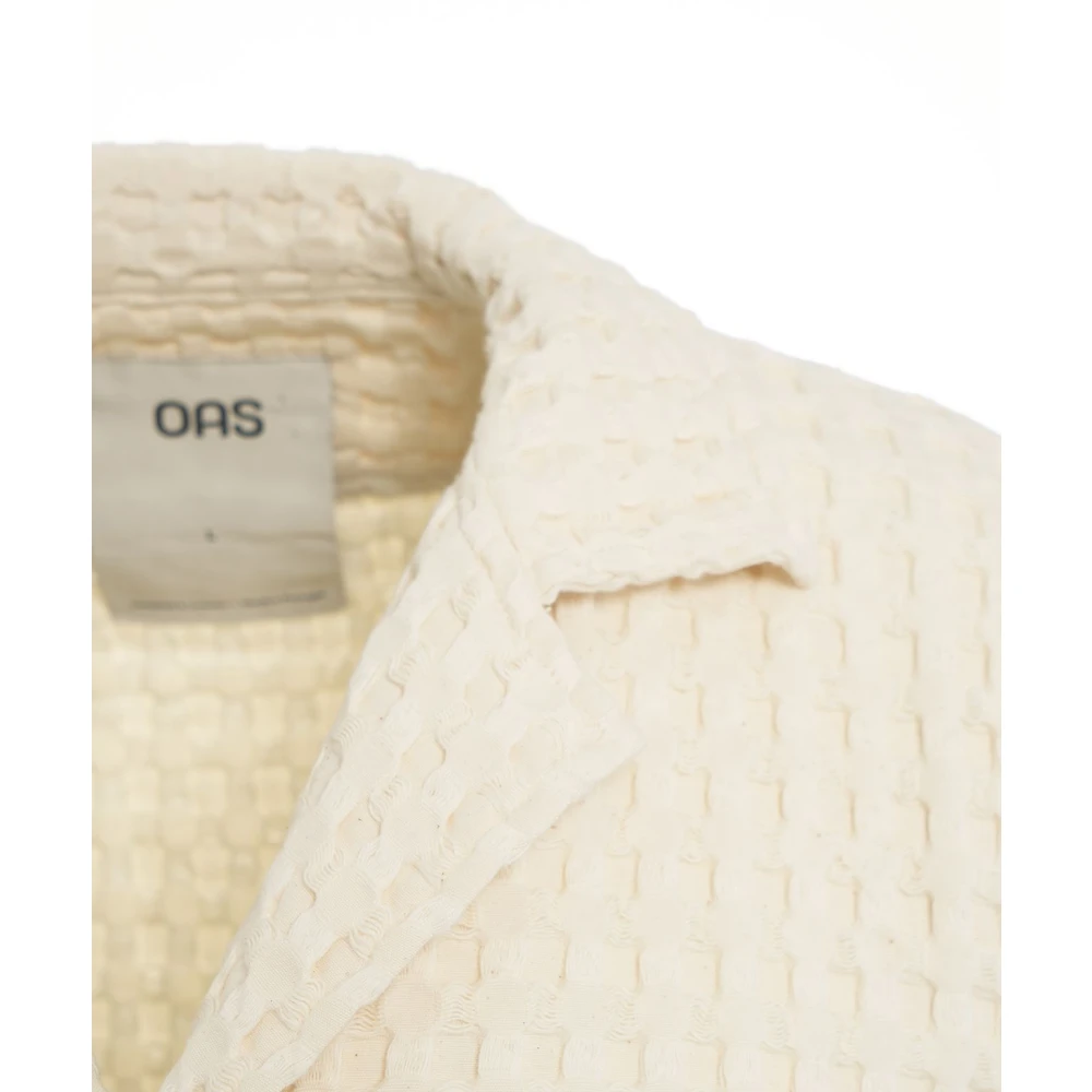 OAS Witte Wafel Shirt 'Ecru Cuba' Beige Heren