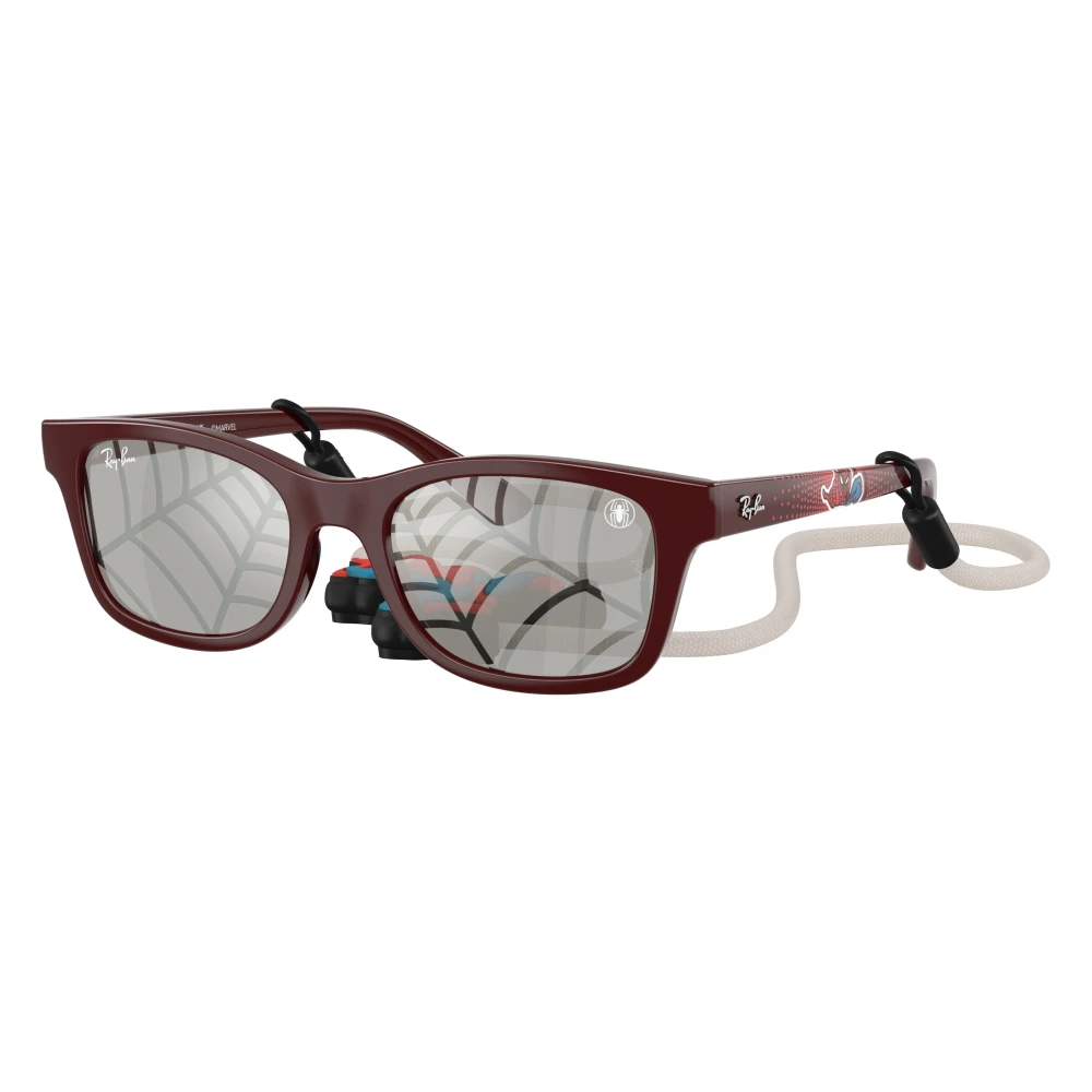 Ray-Ban Unisex Sunglass Ray-Ban MARVEL© - Spiderman RB9086S Kids - Frame color: Dark Red, Lens color: Grey Tampo Triangles Silver - Image 3