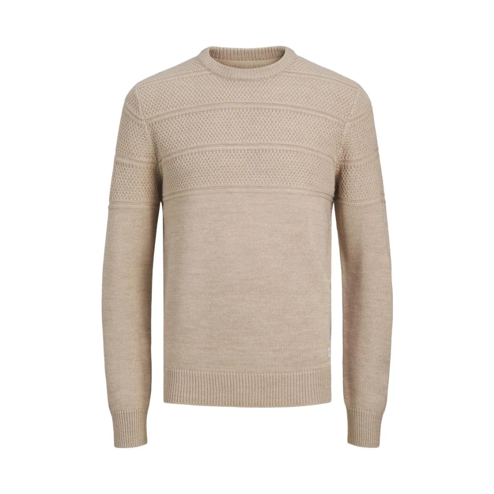 jack & jones Jjjerry Knit Crew Neck Sweater Beige Heren