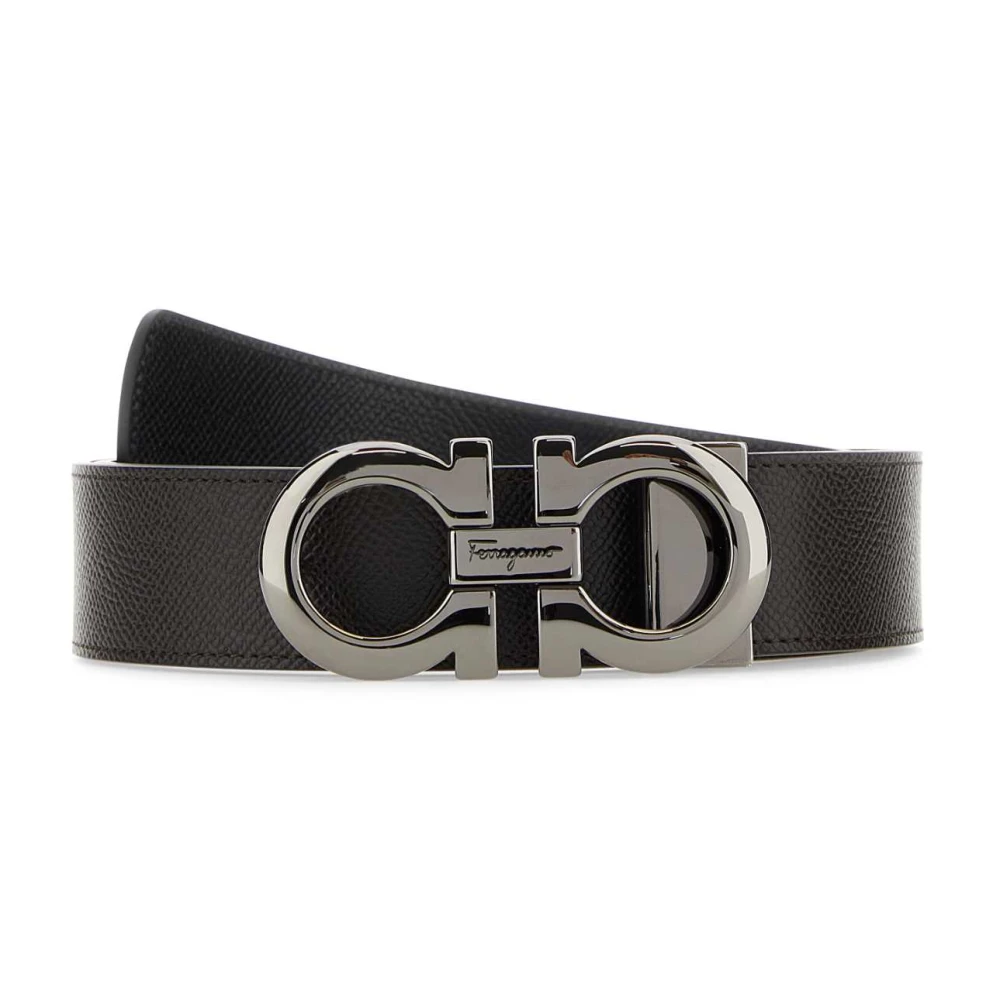 Ferragamo Men's Brown Reversible Gancini Belt - Belts - 110 Cm - Accessories