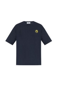 T-shirt oversize di cotone blu navy