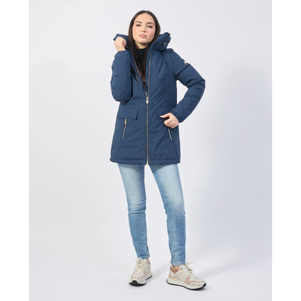 YES ZEE Blauwe Softshell Damesjas met Hoge Kraag Blue Dames