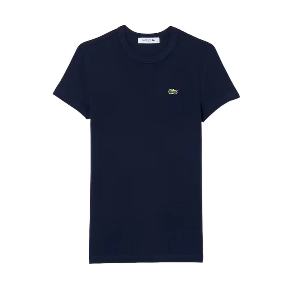 Lacoste Luxe Organische Jersey T-Shirt Blue Dames