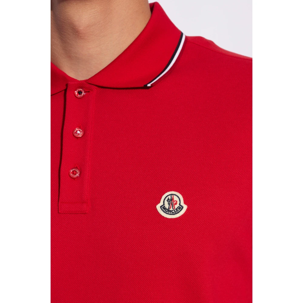 Moncler Polo shirt met logo Red Heren