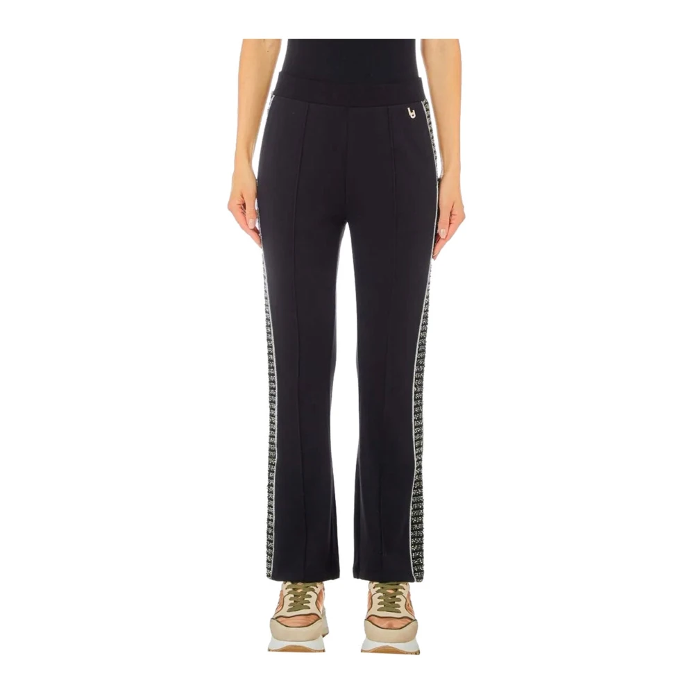 Liu Jo Damesbroek met lurex zijstrepen Black Dames