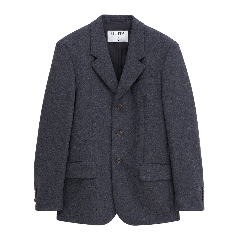 Filippa K Getailleerde Flanellen Blazer Gray Dames