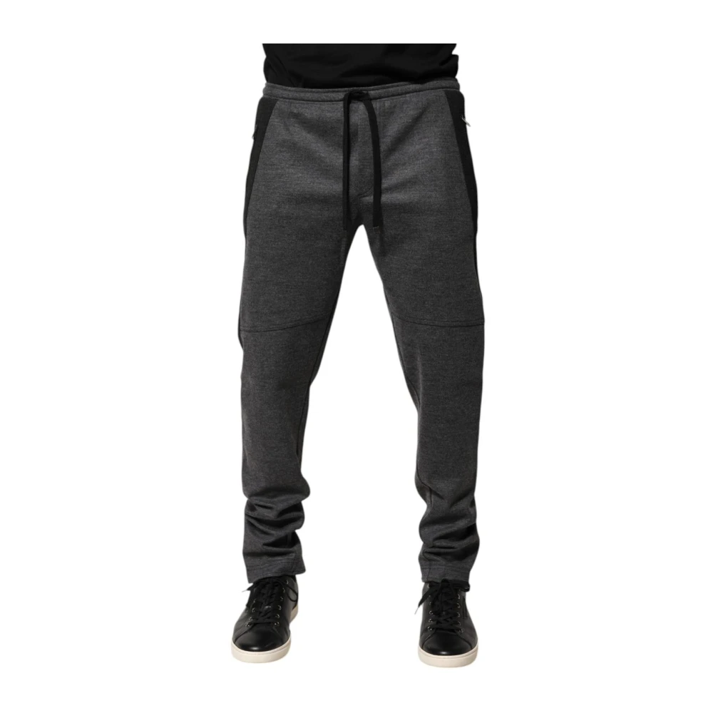 Dolce & Gabbana Men's Gray Sweatpants, Xl, Wool Blend Tapered Jogger Joggers