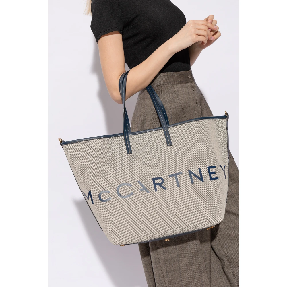 Stella Mccartney Shopper tas met logo Beige Dames