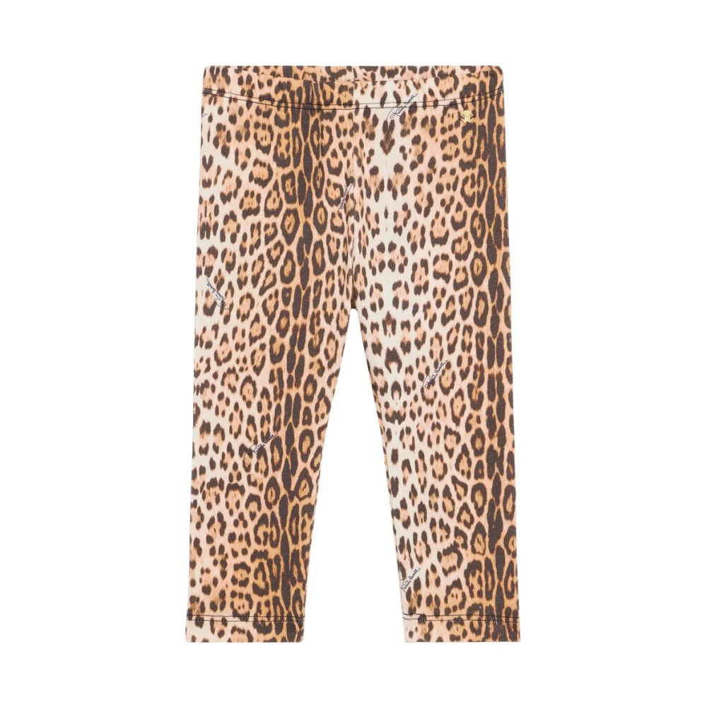 Roberto Cavalli Women's Beige Leopard Print Leggings