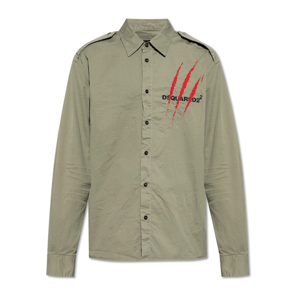 Dsquared2 Katoenen overhemd Green Heren