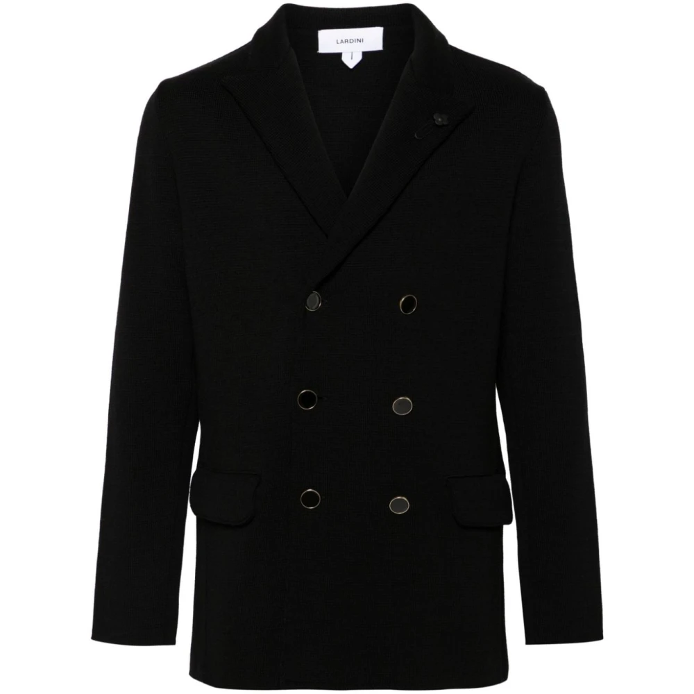 Lardini Zwarte Jassen voor Mannen Black Heren