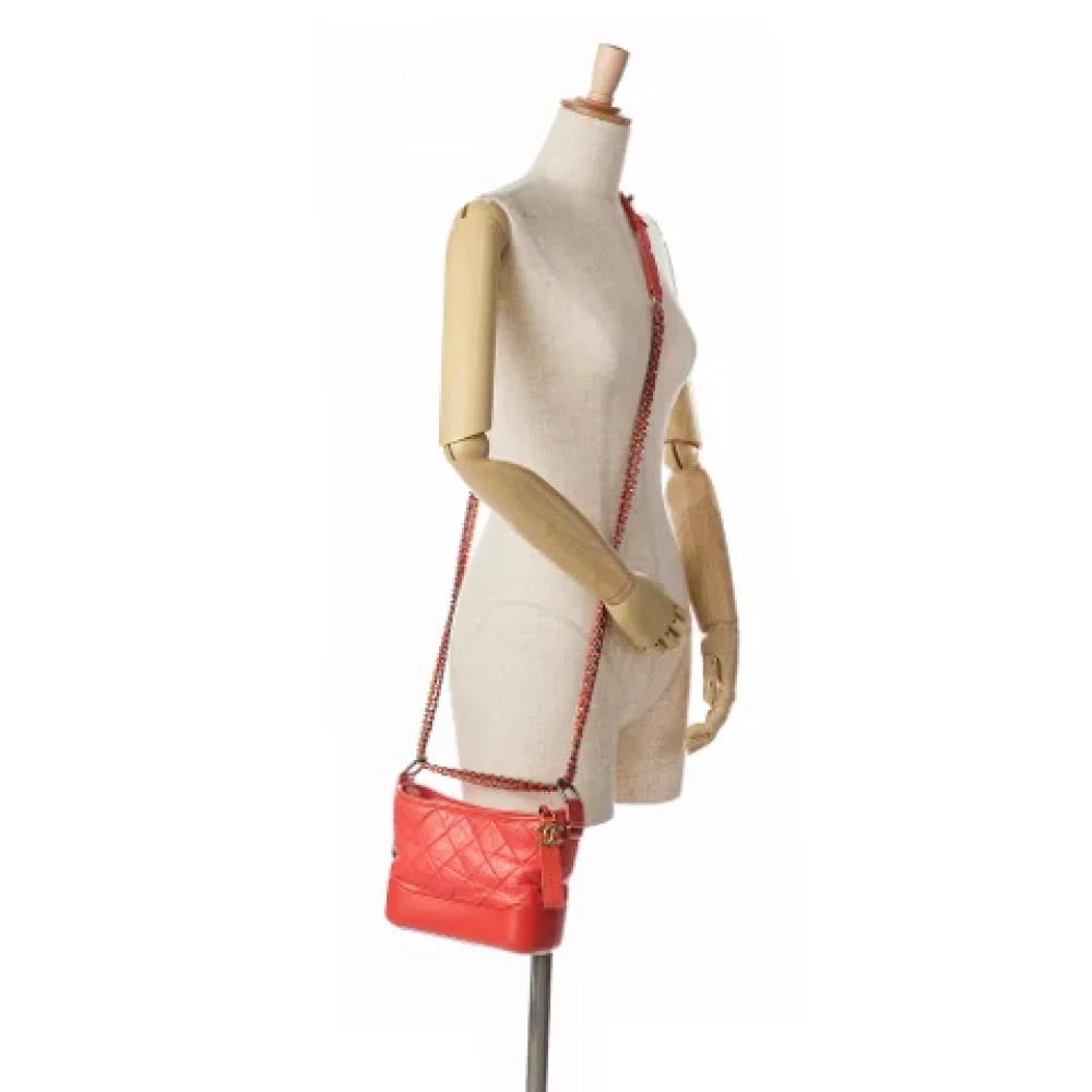 Chanel Vintage Pre-owned Leather crossbody-bags Red Dames