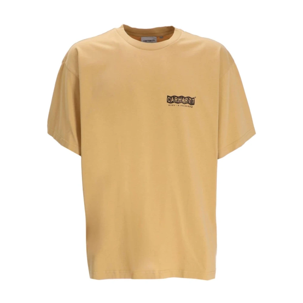 Carhartt WIP Stempel Grafisch Katoenen T-Shirt Yellow Heren