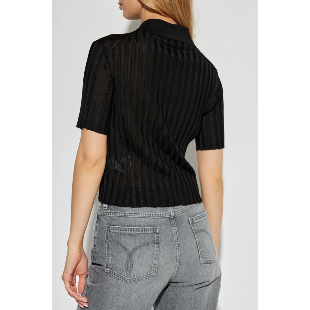 Versace Gestreepte top Black Dames