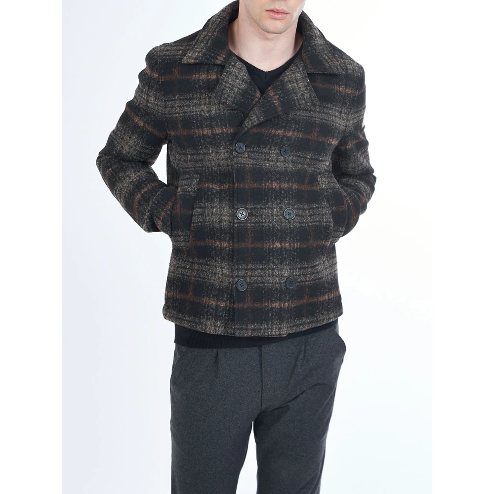 YES ZEE Bruine Winterjas Stijlvolle Mode Brown Heren