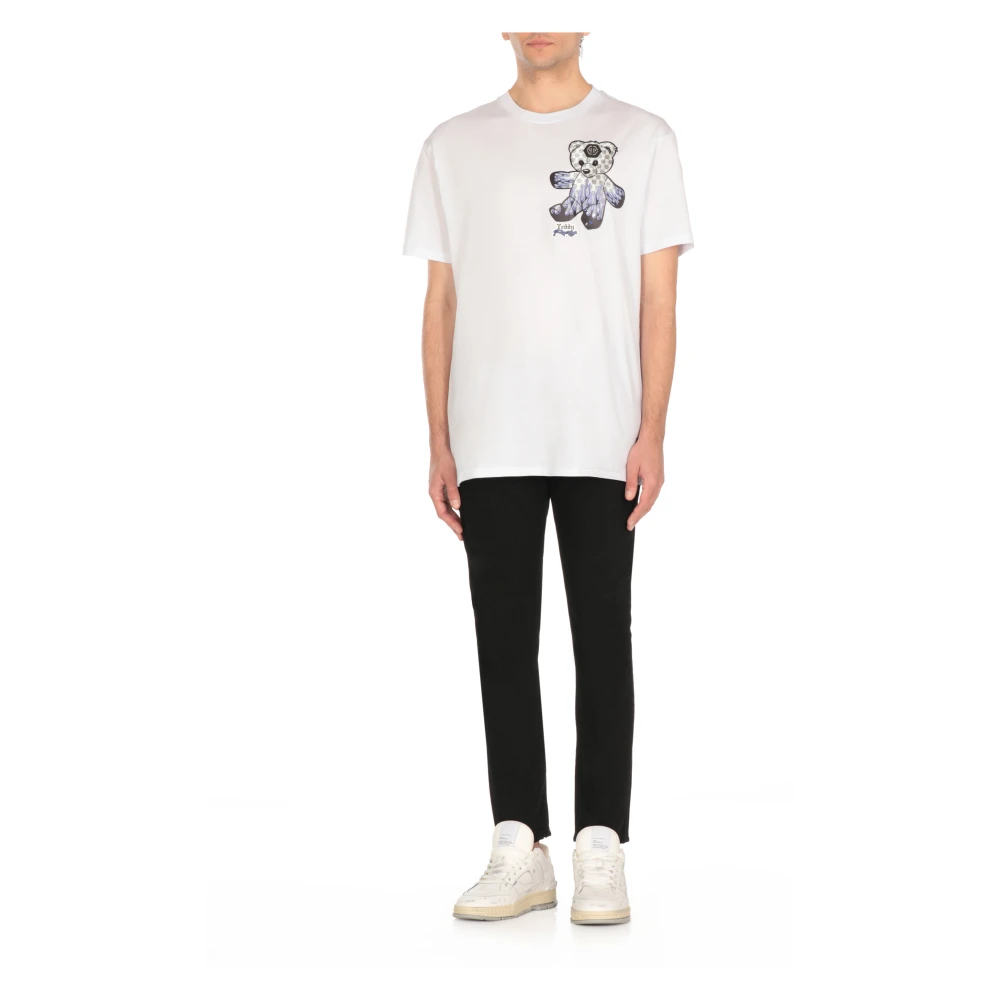 Philipp Plein Wit Crew Neck T-shirt met Logo White Heren