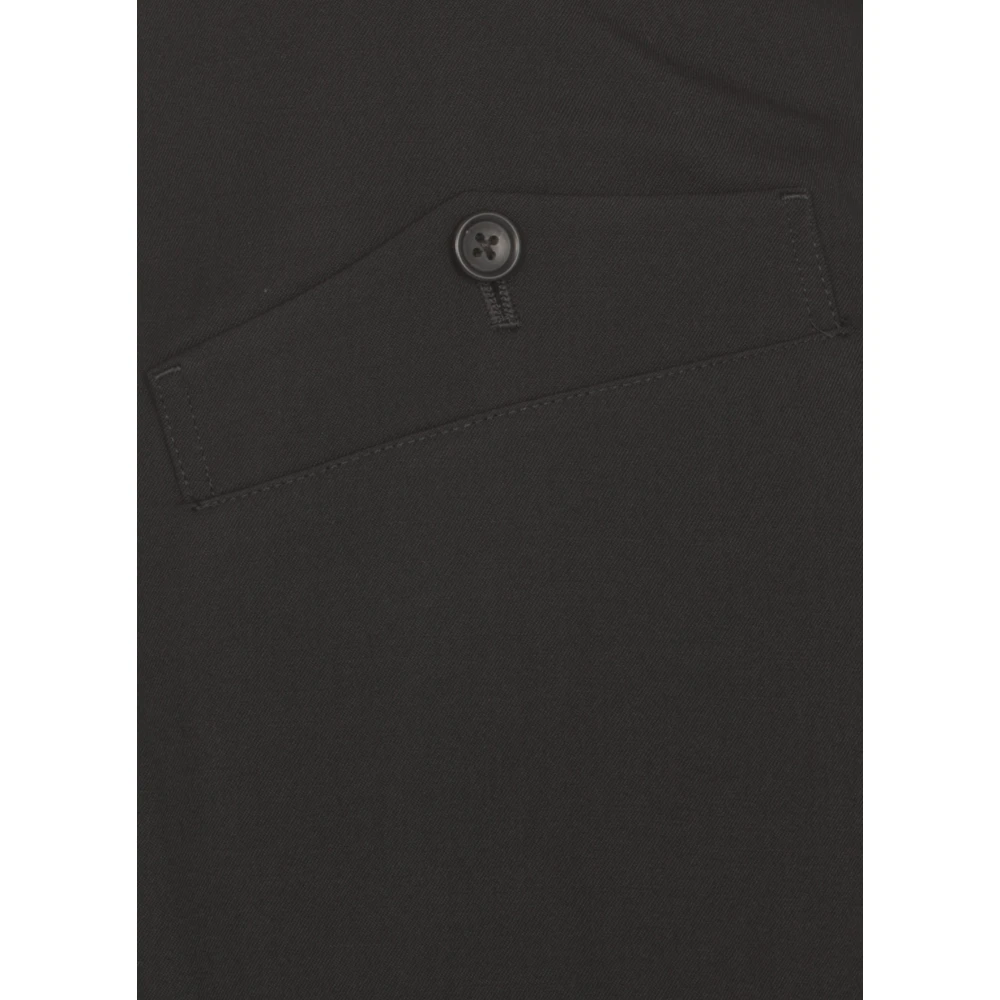 Yohji Yamamoto Zwarte wollen broek met knoopsluiting Black Heren