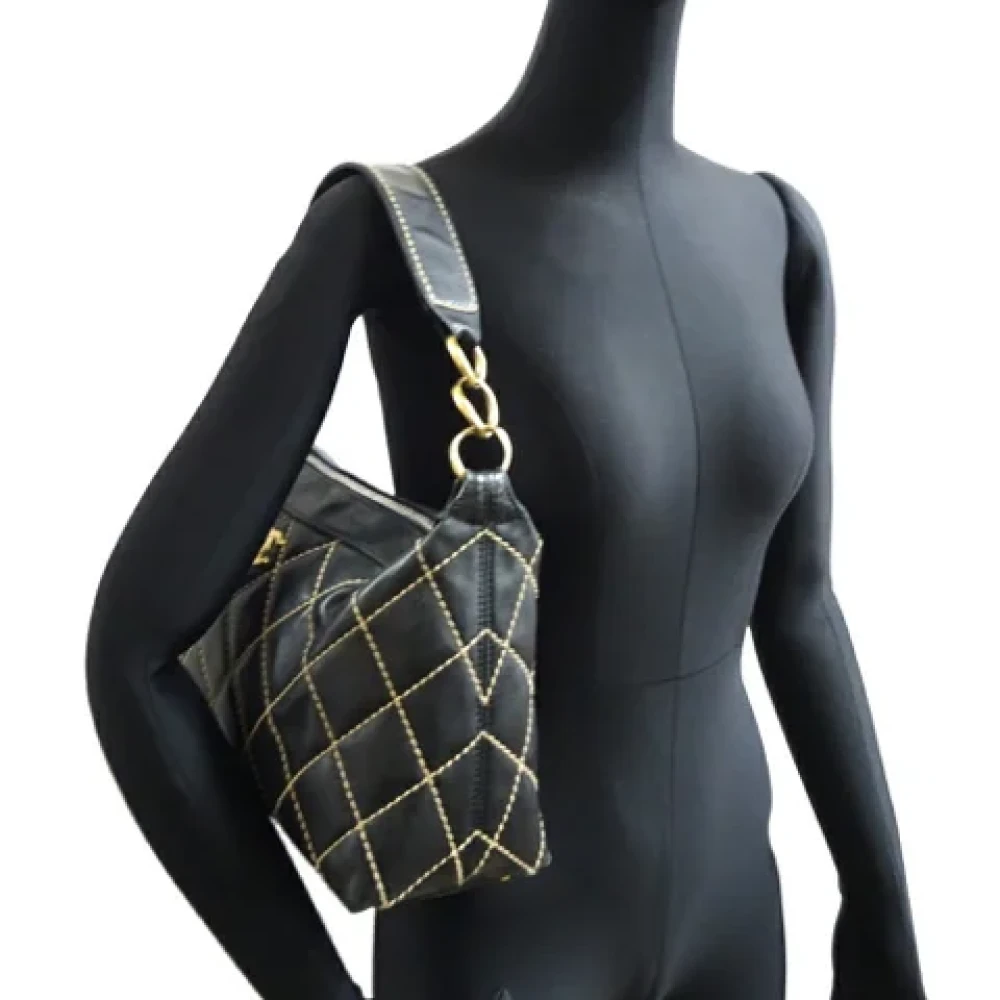 Chanel Vintage Pre-owned Leather handbags Black Dames