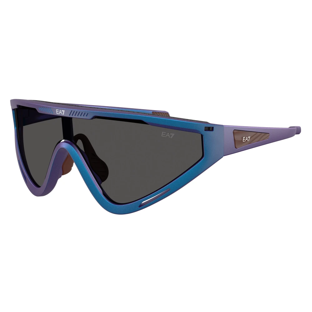 EA7 Man Sunglass Q74001 - Frame color: Matte Iridescent Blue, Lens color: Dark Grey - Image 3