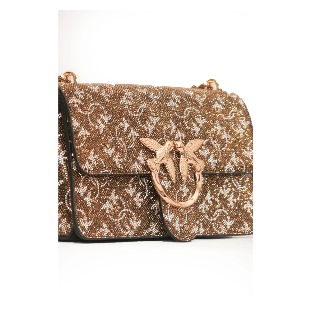 pinko Mini Monogram Strass Tas Yellow Dames