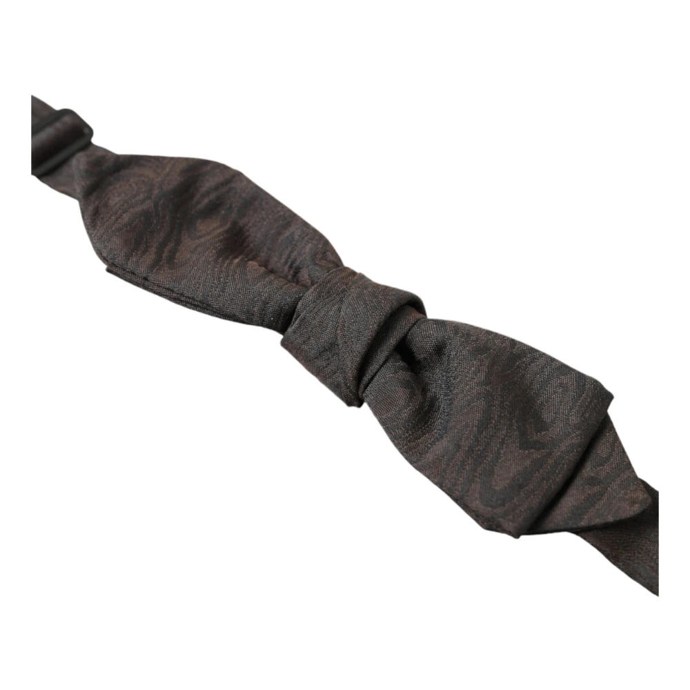 Dolce & Gabbana Elegante Bruine Zijden Strik Brown Heren
