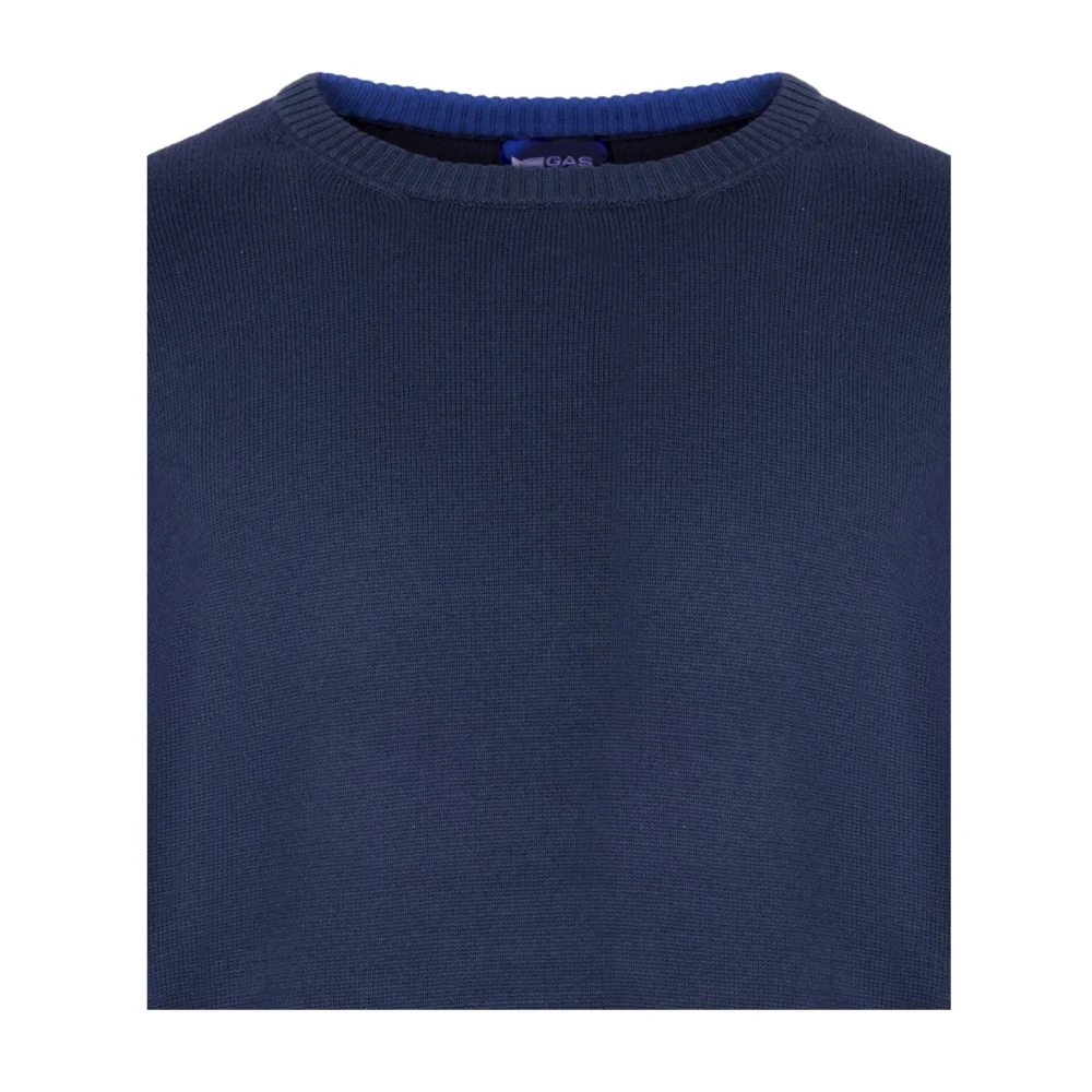 GAS Ronde Hals Trui Blue Heren